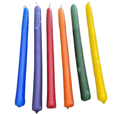 Nimbin Tapered Candles Assorted Colours 6 Pack