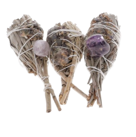 White Sage Torch with Lavender & Amethyst