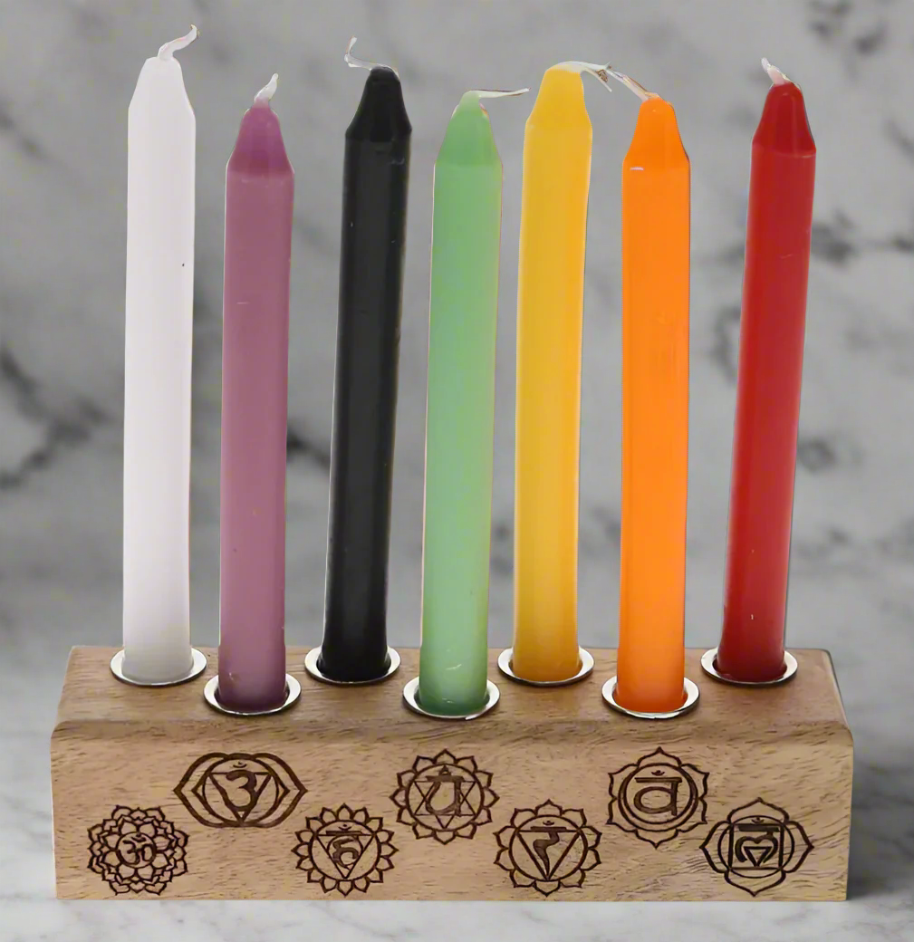 Engraved Chakra Mini Candle Holder