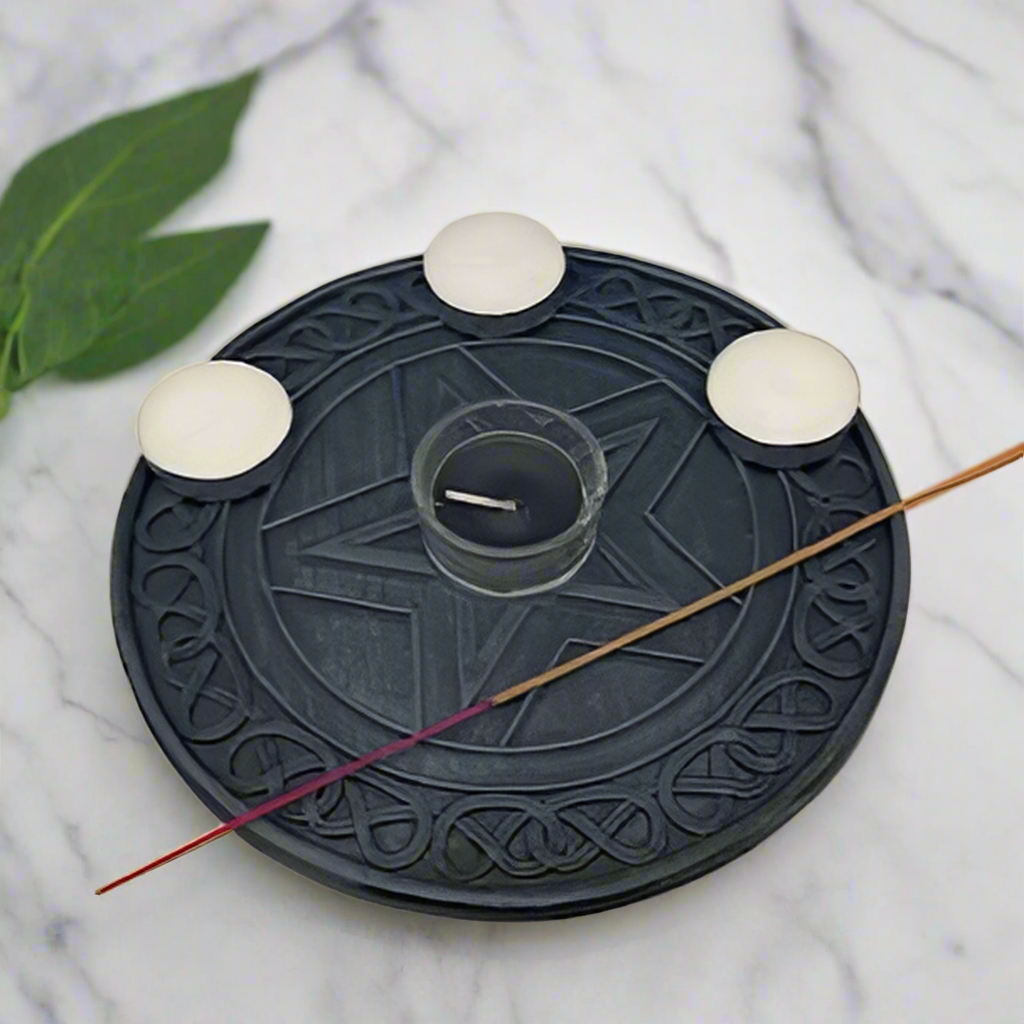 Incense and Tea Light Holder - Pentacle