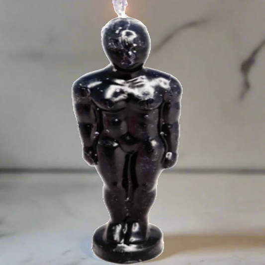 Male Figurine Candle Black