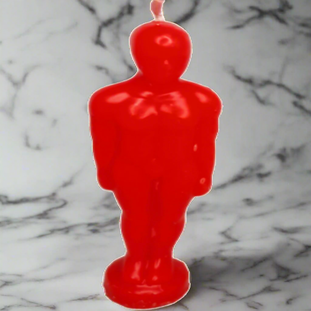 Male Figurine Candle Red