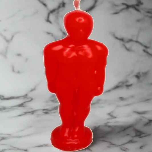 Male Figurine Candle Red