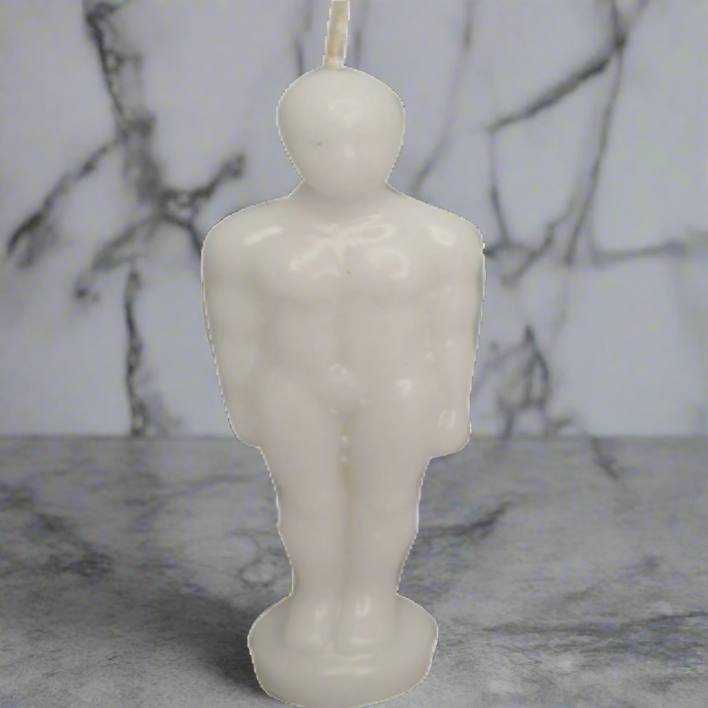 Male Figurine Candle White