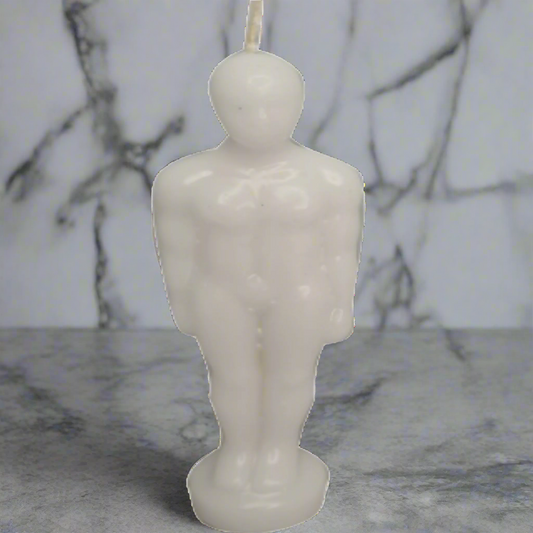 Male Figurine Candle White