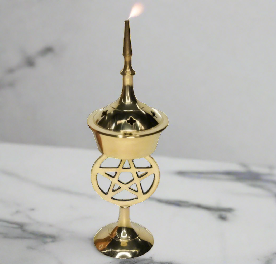 Pentacle Brass Incense Burner