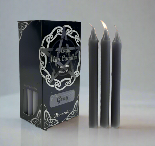 Ritual Mini Spell Candles Grey 20