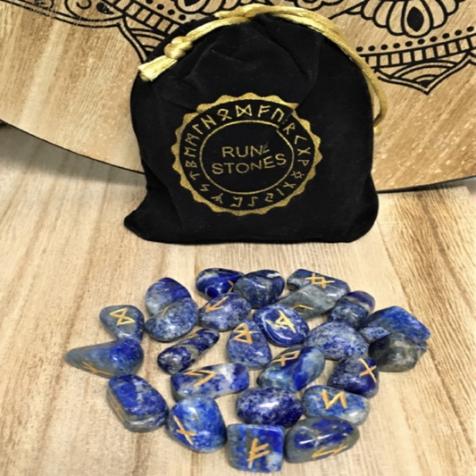 Rune Stones Lapis Lazuli in Velvet Pouch