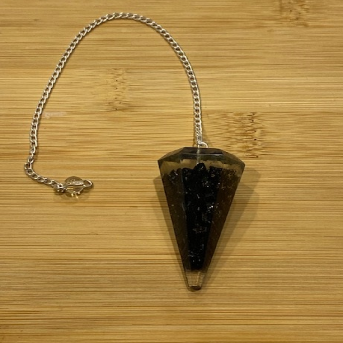 Pendulum Faceted Orgonite Black Tourmaline Faceted