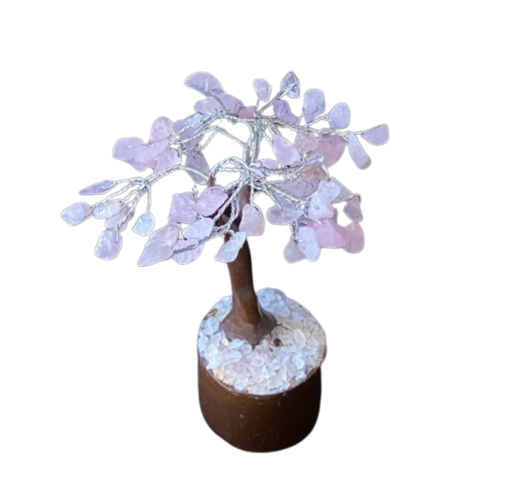 Tree Decorative Fairy Size Crystal Rose Quartz