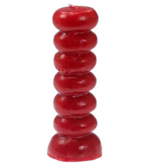 Seven Knob Candle Red