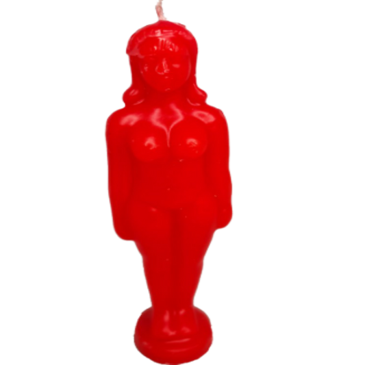 Female Figurine Candle Red