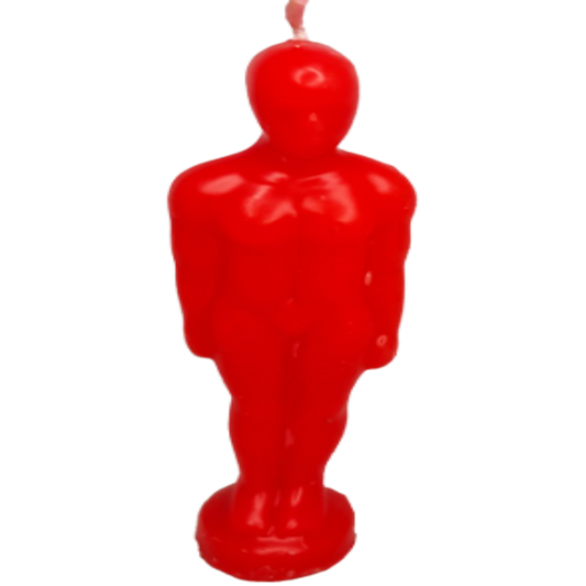 Male Figurine Candle Red