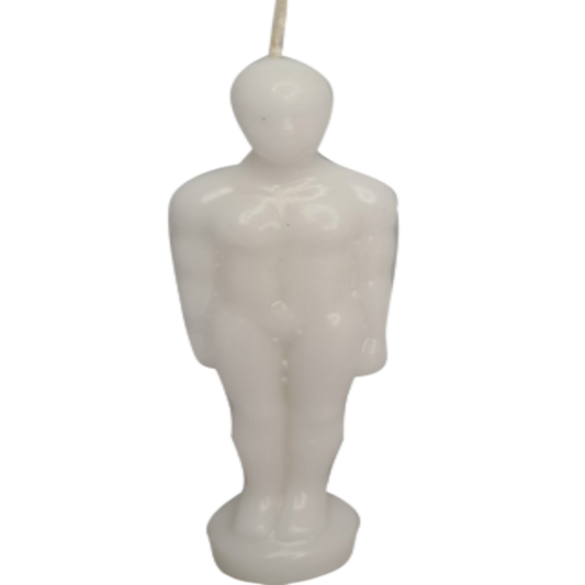 Male Figurine Candle White