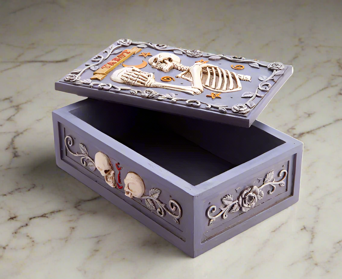 Tarot/Trinket Box Antique Look Skeleton