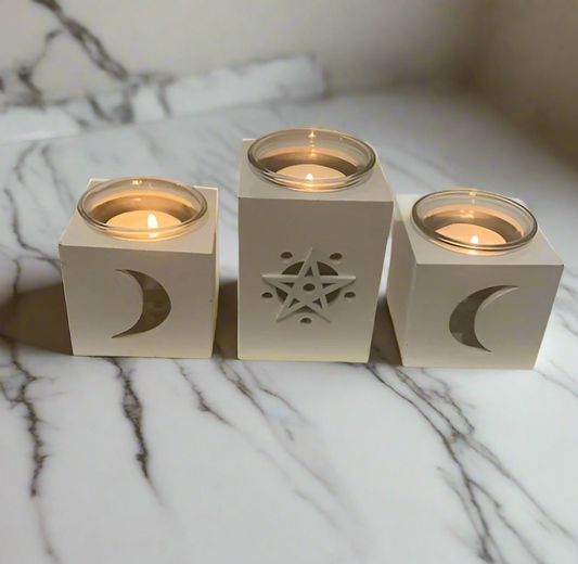 Triple Moon & Star Candle Holder Set