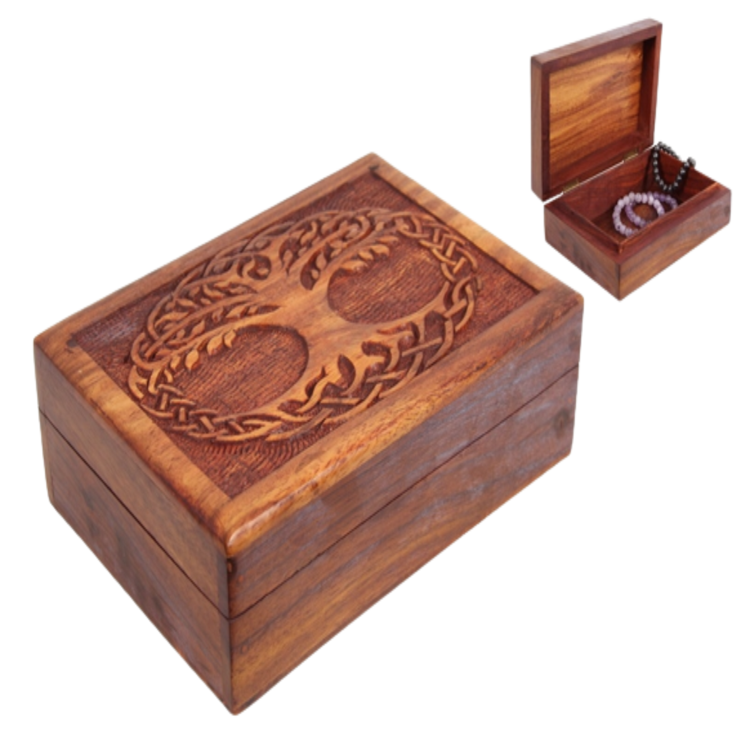 Wooden Box Carved Tree of Life