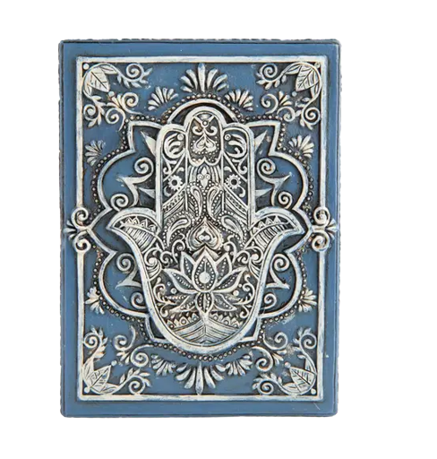 Tarot/Trinket Box Antique Blue Hamsa Hand Design
